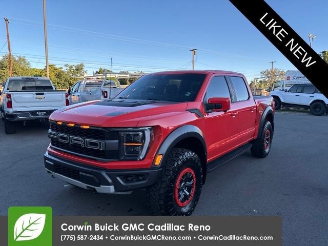 2022 Ford F-150 Raptor in Orange — front three-quarter view