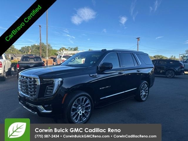 2025 GMC Yukon Denali in Onyx Black — front three-quarter view