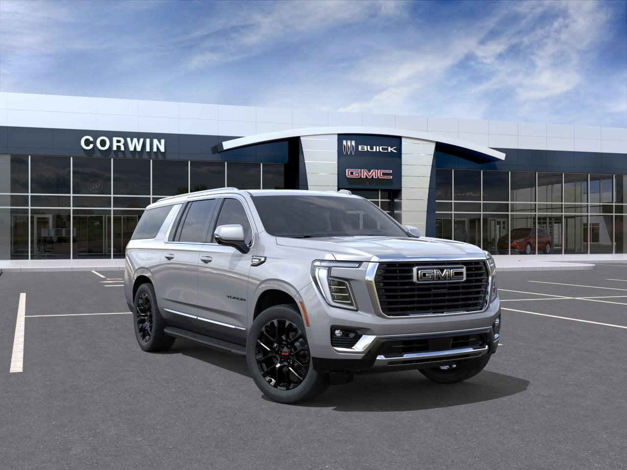 2026 GMC Yukon XL Elevation in Sterling Metallic — front three-quarter view