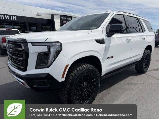 2026 GMC Yukon AT4 Ultimate in Summit White — front three-quarter view