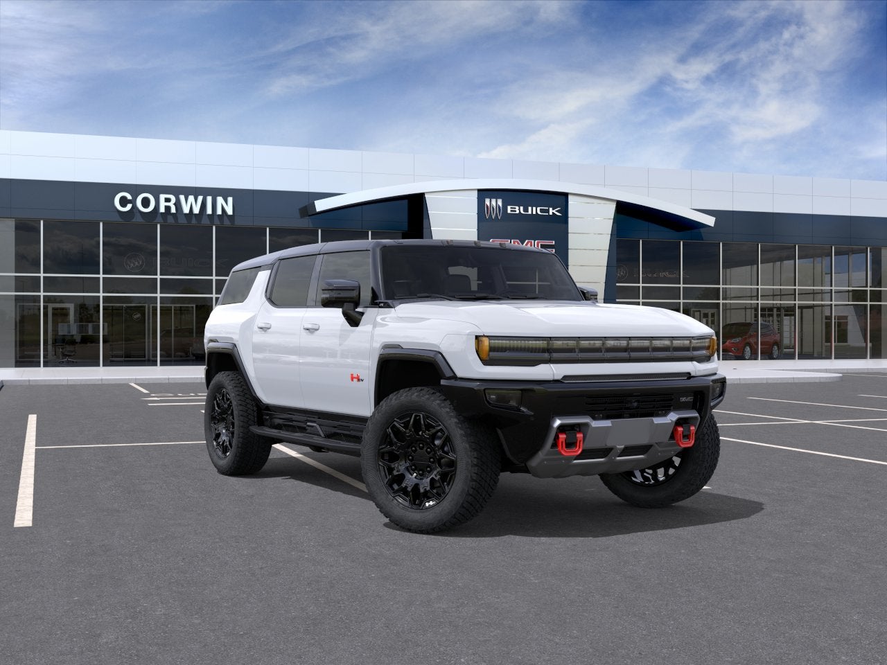 2026 GMC HUMMER EV SUV 2X in Interstellar White — front three-quarter view