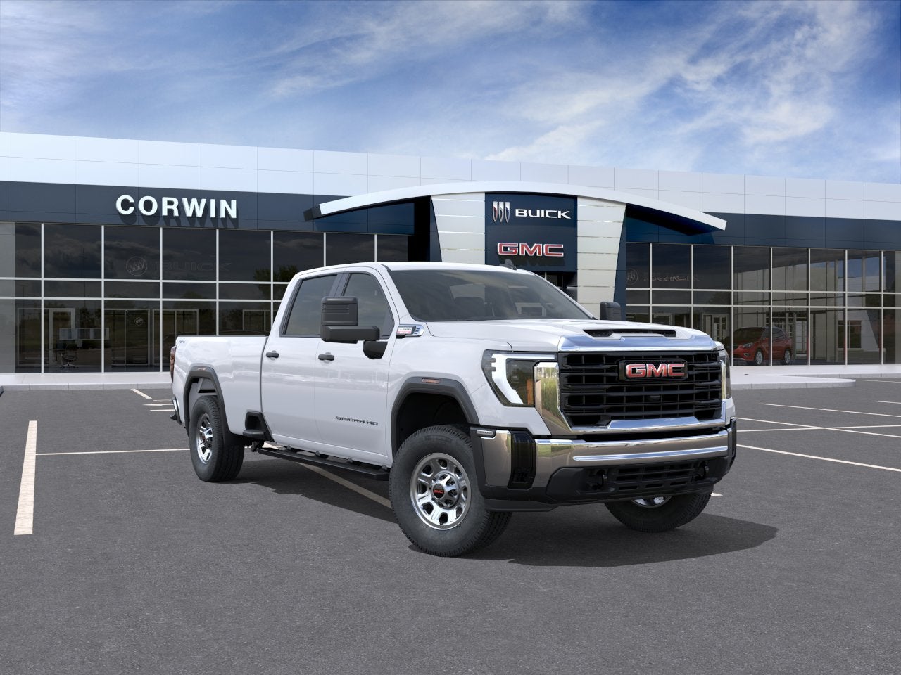2026 GMC Sierra 3500 HD Pro in Summit White — front three-quarter view