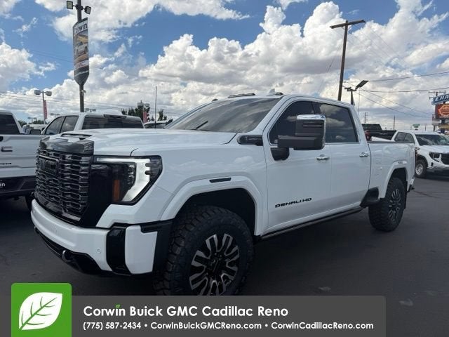2026 GMC Sierra 2500 HD Denali Ultimate in Summit White — front three-quarter view