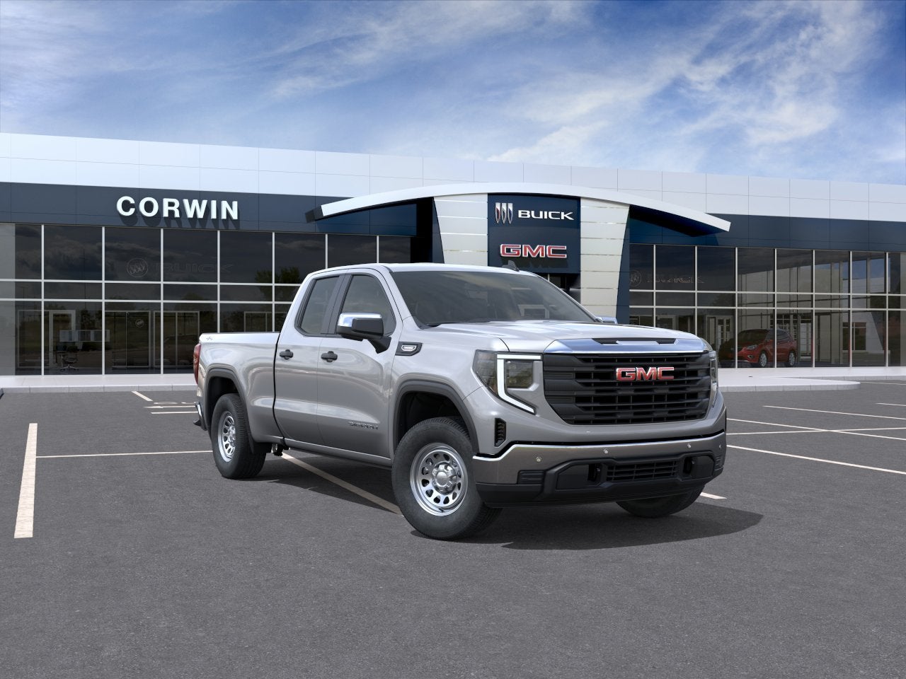 2026 GMC Sierra 1500 Pro in Sterling Metallic — front three-quarter view
