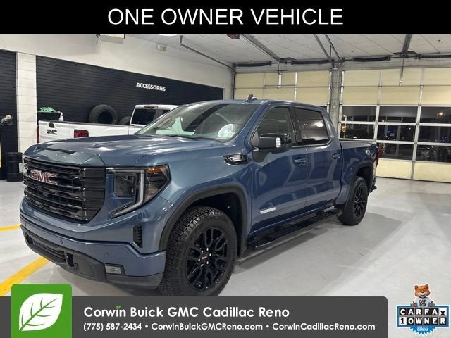 2025 GMC Sierra 1500 Elevation in Downpour Metallic — front three-quarter view
