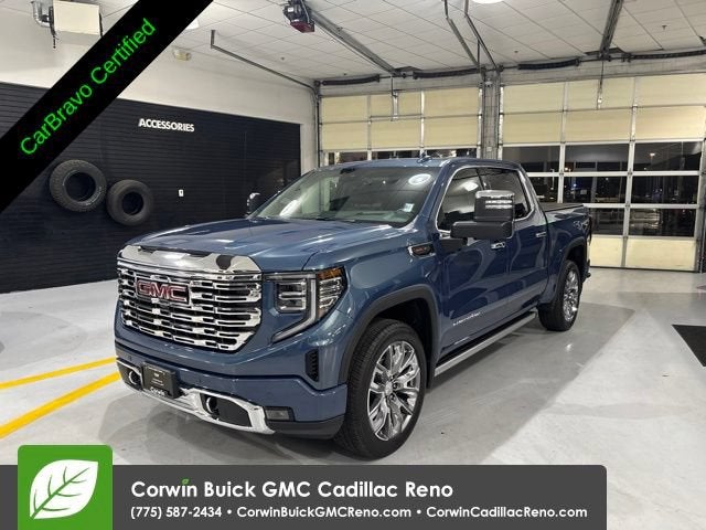 2026 GMC Sierra 1500 Denali in Downpour Metallic — front three-quarter view
