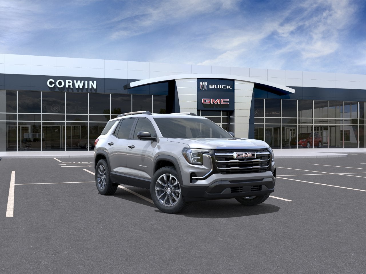 2026 GMC Terrain Elevation in Sterling Metallic — front three-quarter view