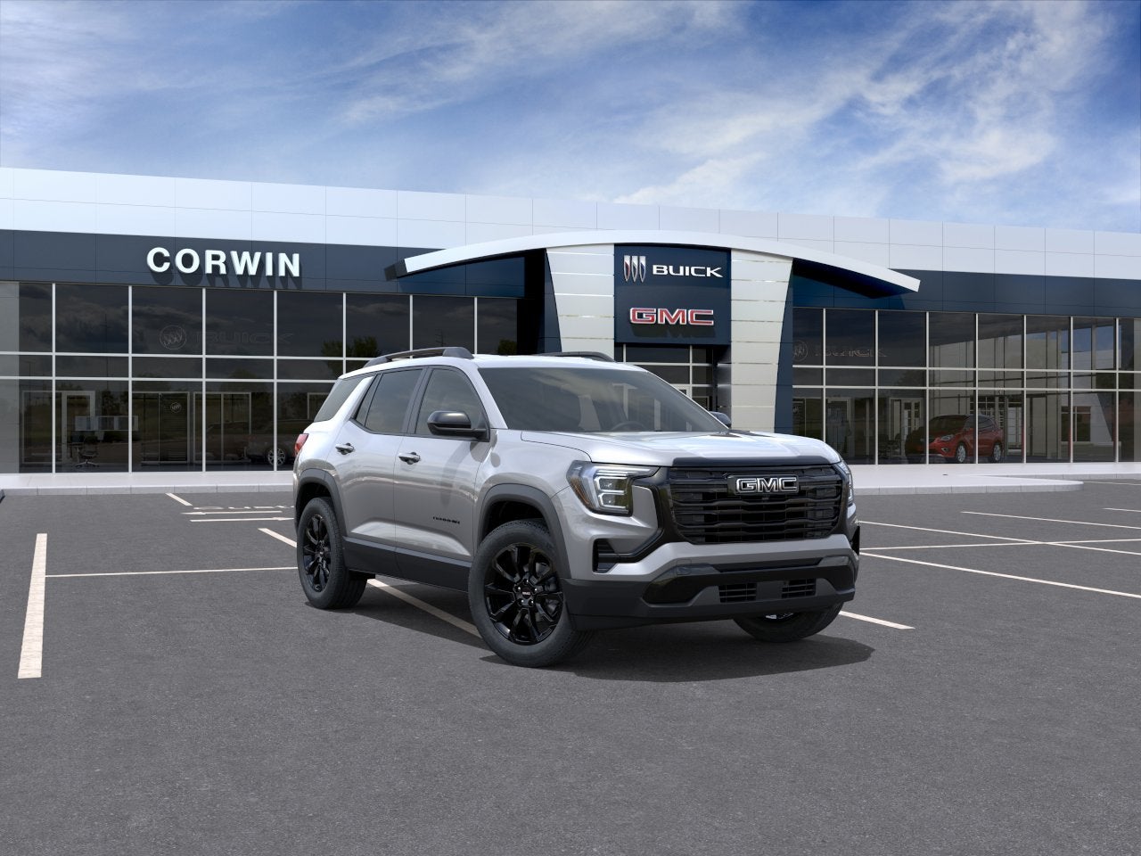 2026 GMC Terrain Elevation in Sterling Metallic — front three-quarter view