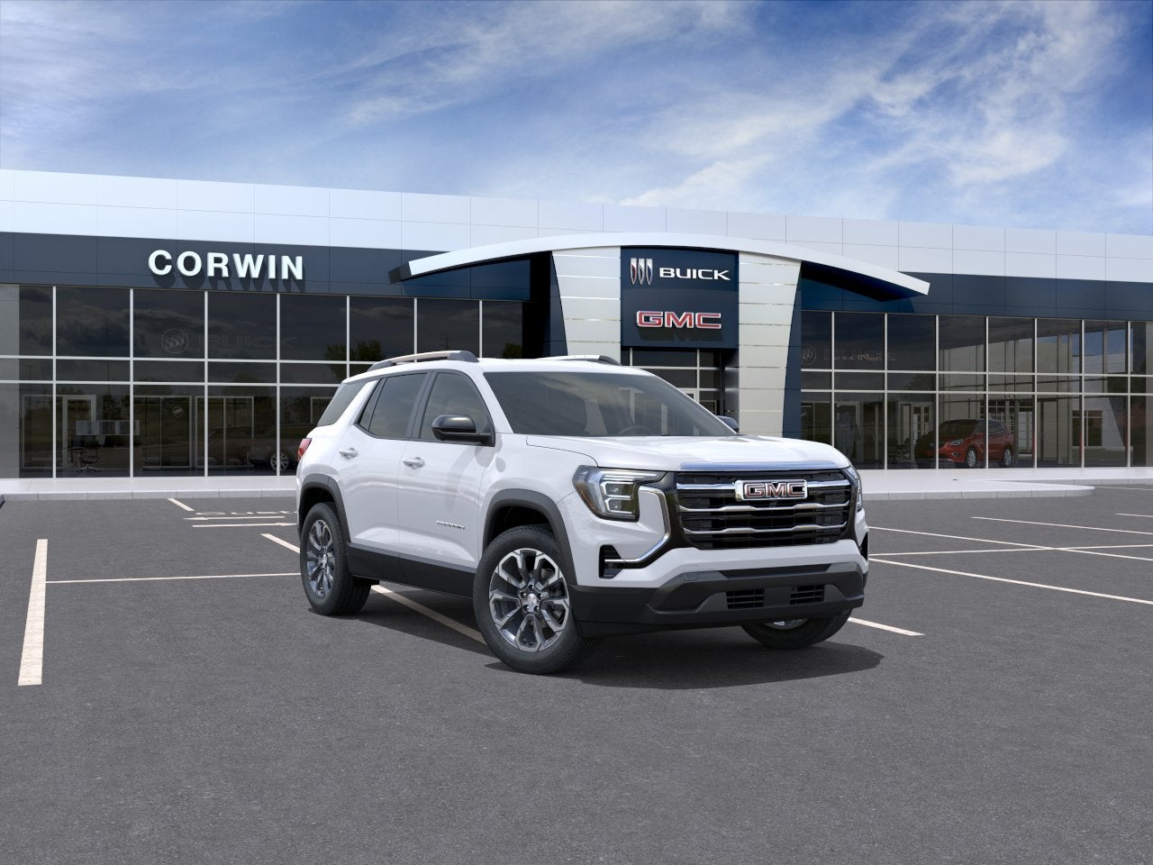 2026 GMC Terrain Elevation in Summit White — front three-quarter view