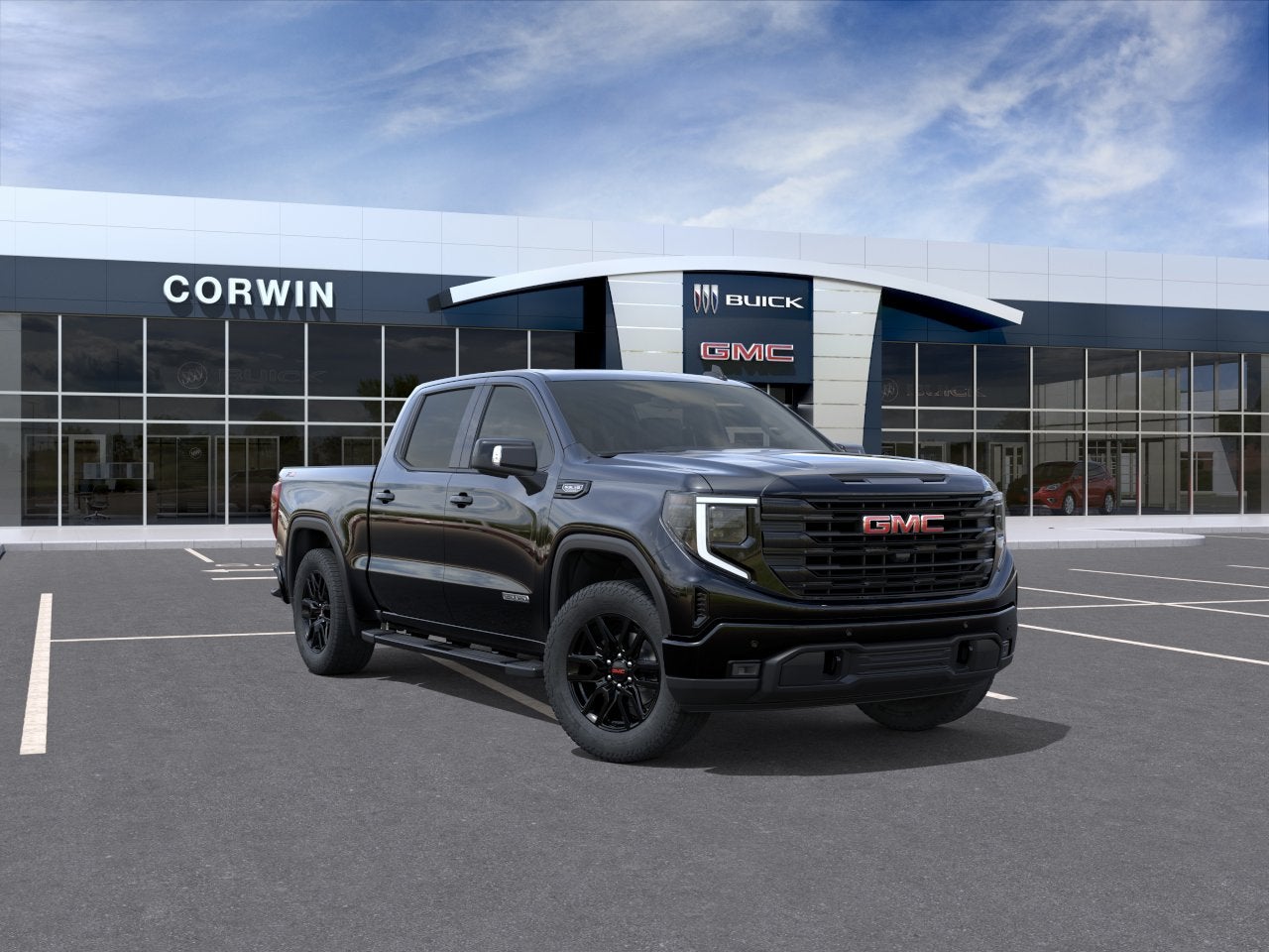 2026 GMC Sierra 1500 Elevation in Onyx Black — front three-quarter view