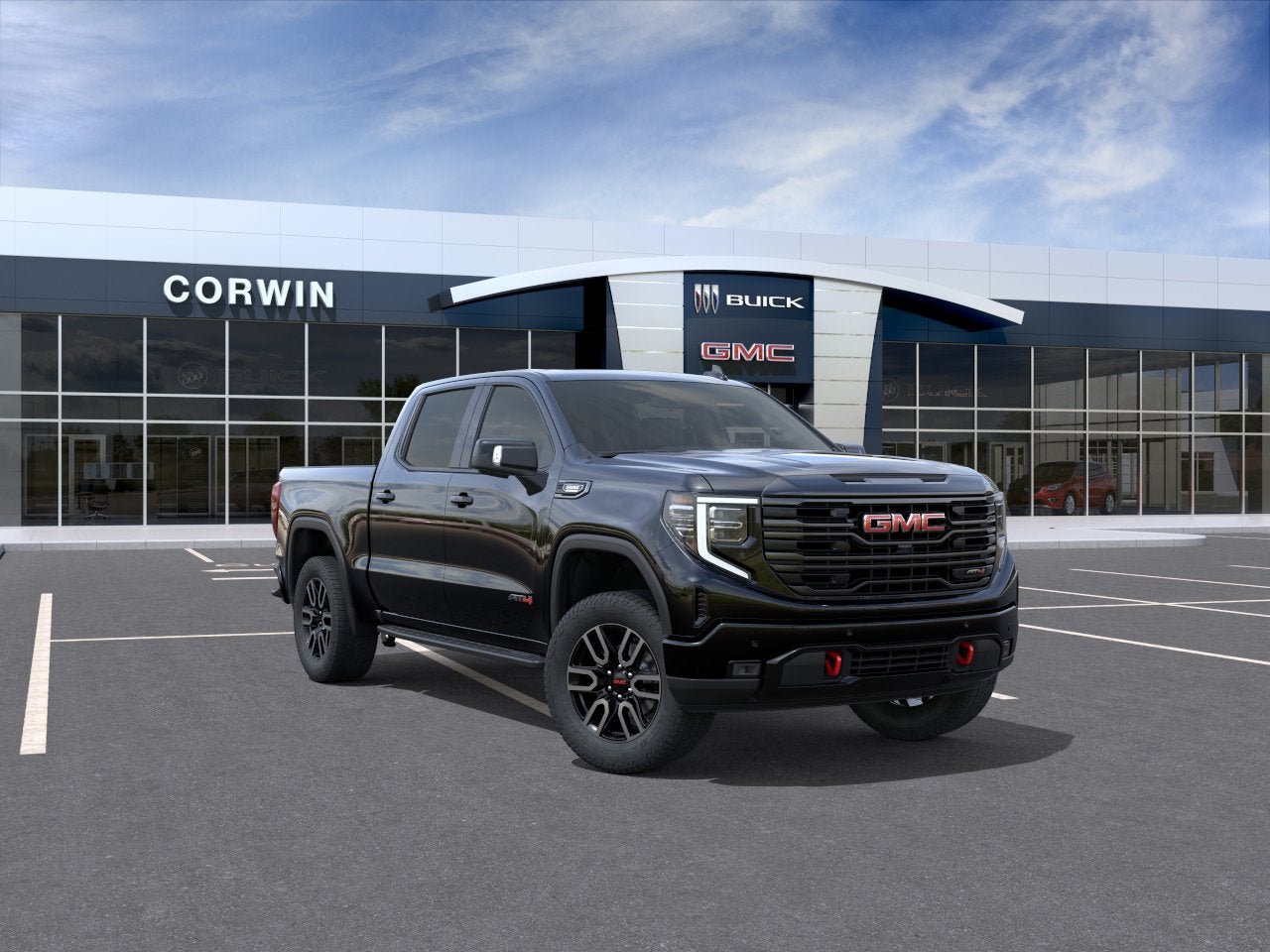 2026 GMC Sierra 1500 AT4 in Onyx Black — front three-quarter view