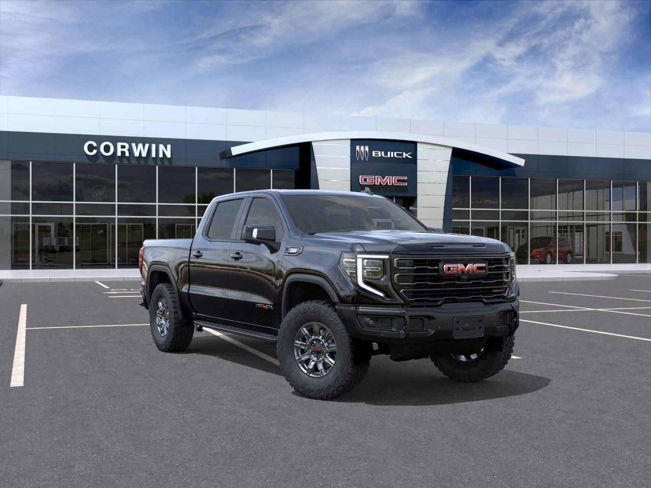 2026 GMC Sierra 1500 AT4X in Onyx Black — front three-quarter view