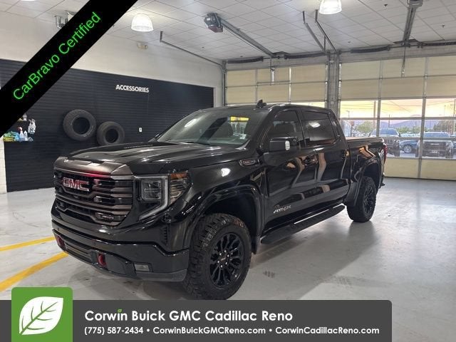 2022 GMC Sierra 1500 AT4X in Onyx Black — front three-quarter view