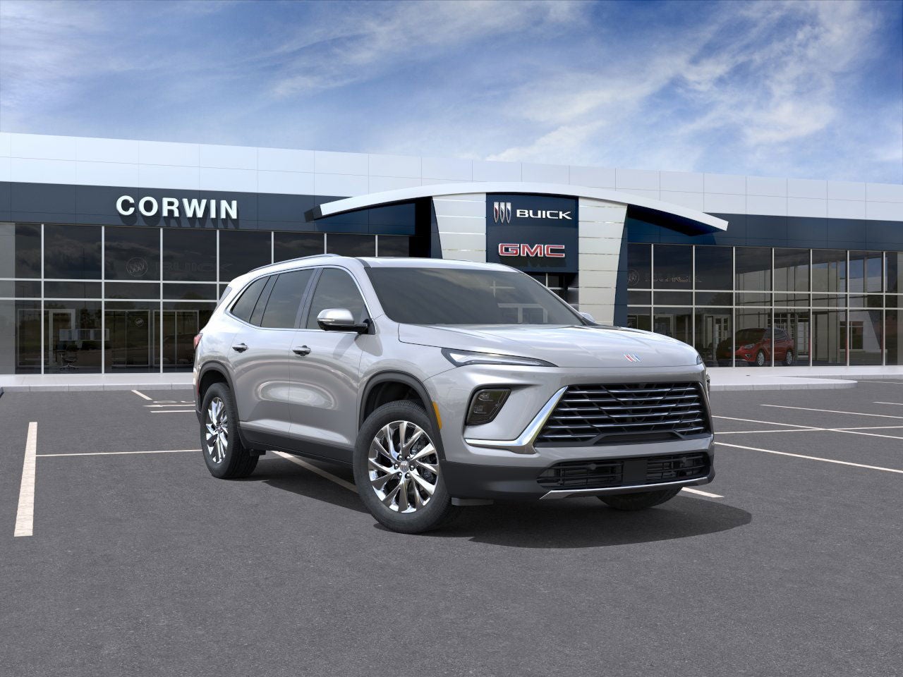 2026 Buick Enclave Preferred in Moonstone Gray Metallic — front three-quarter view