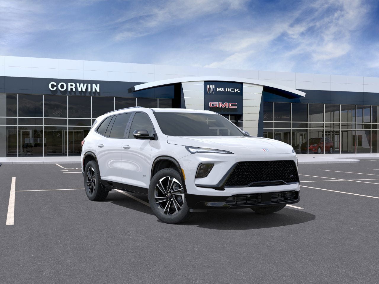 2026 Buick Enclave Sport Touring in Summit White — front three-quarter view