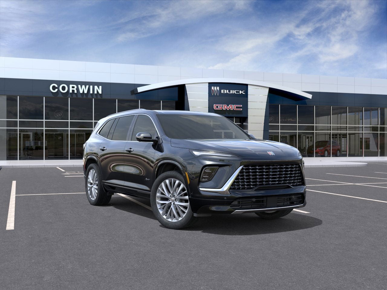 2026 Buick Enclave Avenir in Ebony Twilight Metallic — front three-quarter view