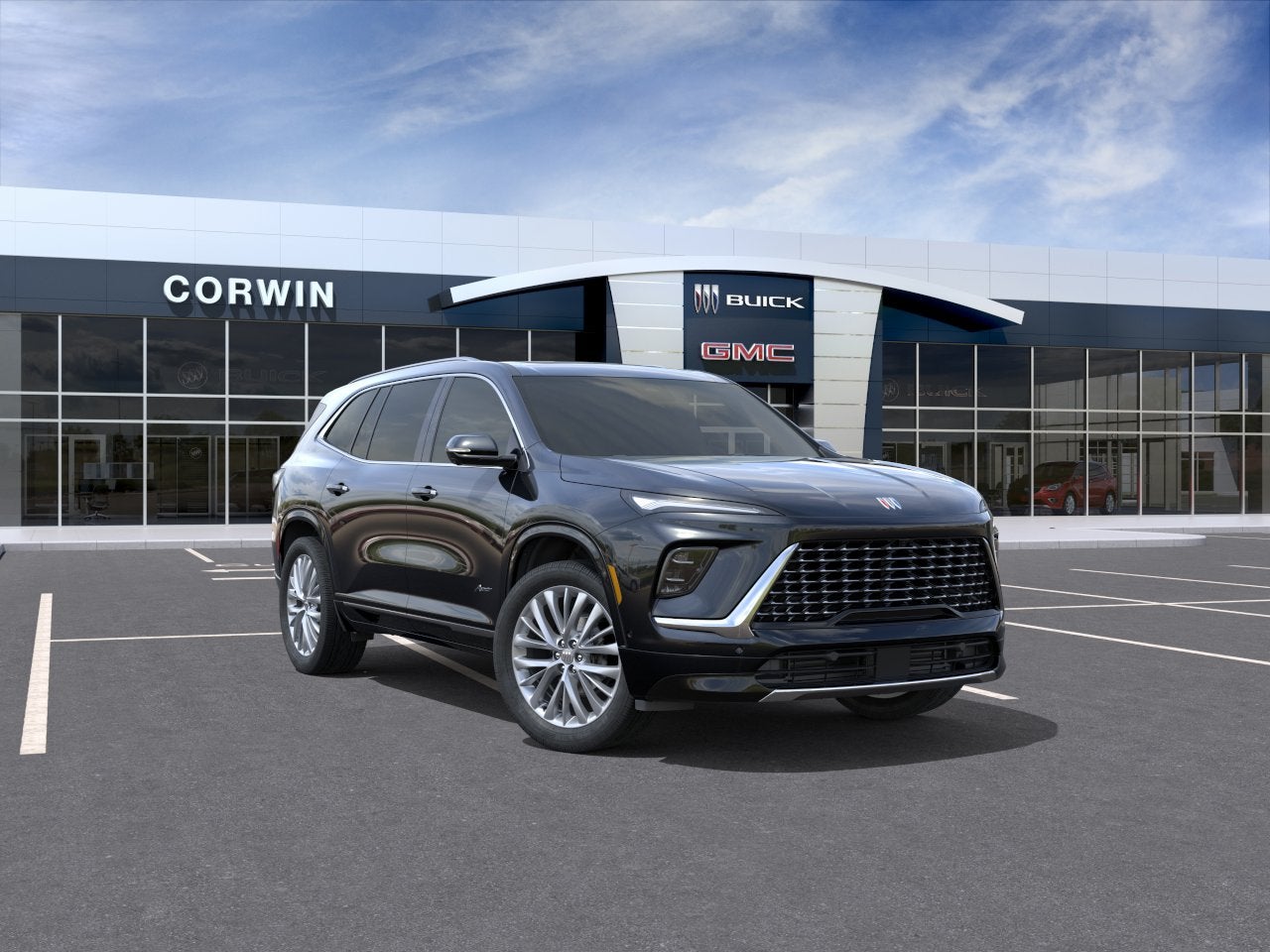 2026 Buick Enclave Avenir in Ebony Twilight Metallic — front three-quarter view