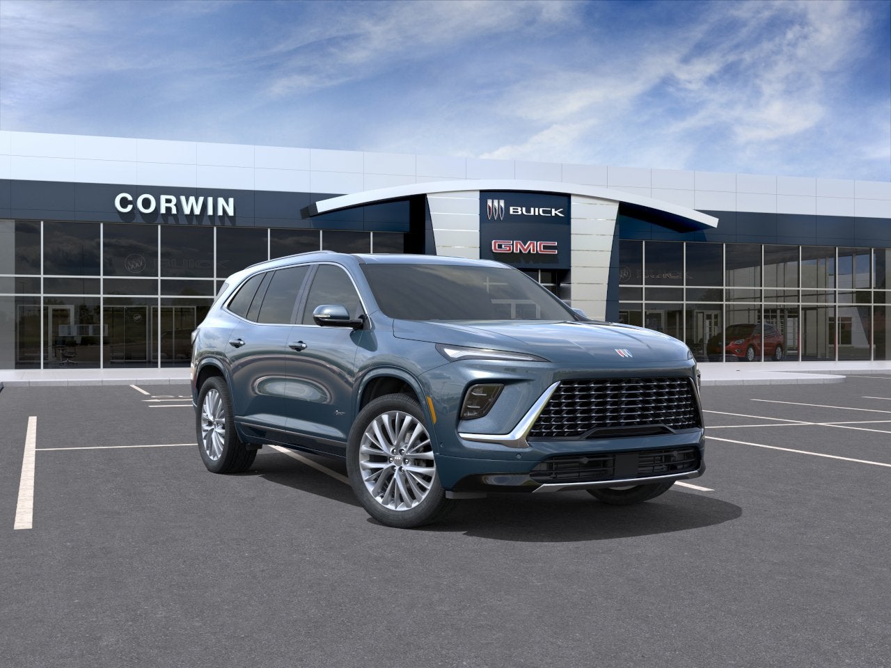 2026 Buick Enclave Avenir in Ocean Blue Metallic — front three-quarter view