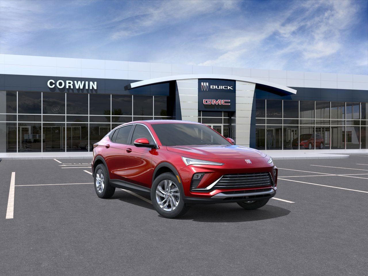 2026 Buick Envista Preferred in Brilliant Red — front three-quarter view