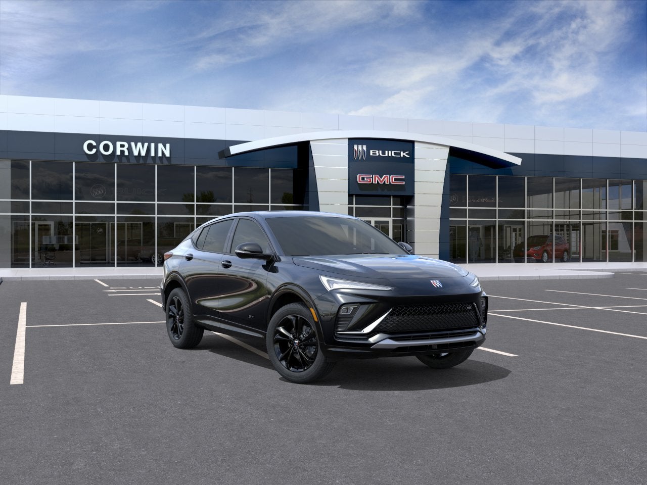 2026 Buick Envista Sport Touring in Ebony Twilight Metallic — front three-quarter view