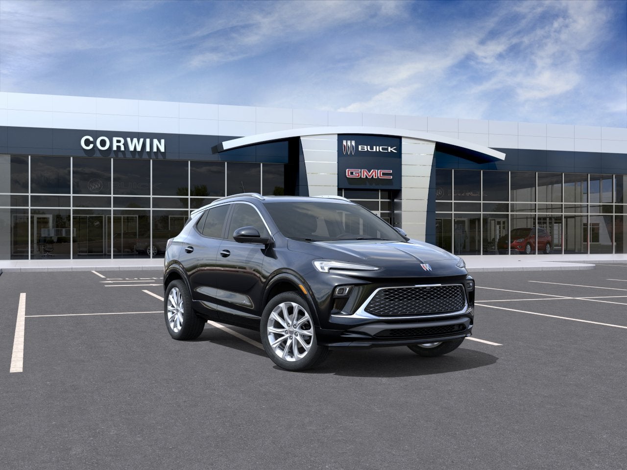 2026 Buick Encore GX Avenir in Ebony Twilight Metallic — front three-quarter view