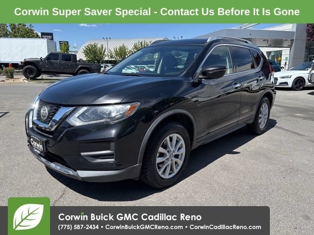2019 Nissan Rogue SV in Black — front three-quarter view