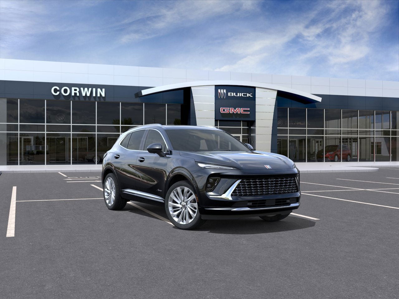 2026 Buick Envision Avenir in Ebony Twilight Metallic — front three-quarter view