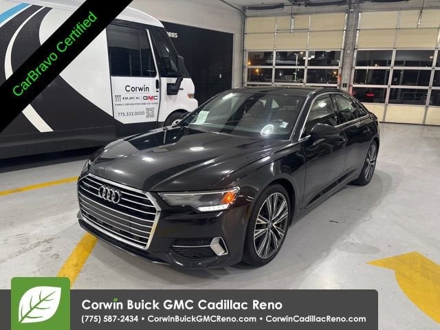 2019 Audi A6 45 Premium in Gray — front three-quarter view
